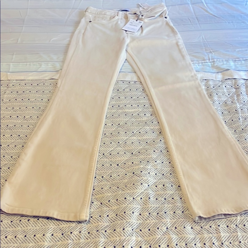 Zara Cream Flare Wide Leg Jeans